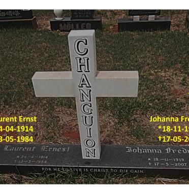 CHANGUION Laurent Ernest 1914-1984 &amp; Johanna Fredrika 1919-2007