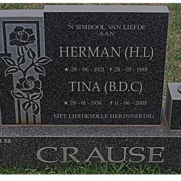 CRAUSE H.L. 1921-1988 &amp; B.D.L. 1936-2003