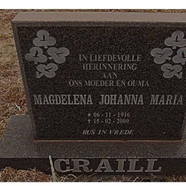 CRAILL Magdelena Johanna Maria 1916-2000
