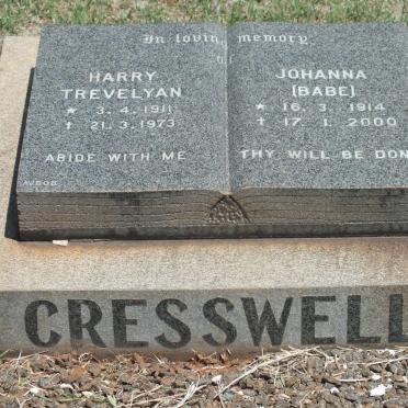 CRESSWELL Harry Trevelyan 1911-1973 &amp; Johanna 1914-2000