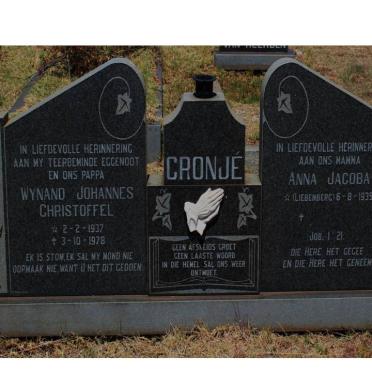 CRONJÉ Wynand Johannes Christoffel 1937-1978 &amp; Anna Jacoba LIEBENBERG 1935-