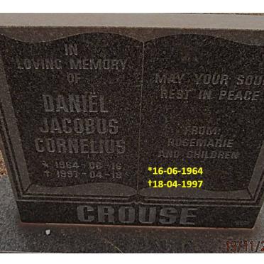 CROUSE Daniël Jacobus Cornelius 1964-1997