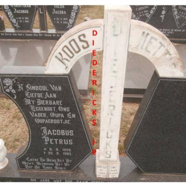 DIEDERICKS Jacobus Petrus 1926-1993