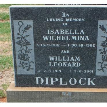 DIPLOCK William Leonard 1919-2001 &amp; Isabella Wilhelmina 1912-1982