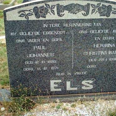 ELS Paul Johannes 1893-1971 &amp; Hermina Christina Maria I. 1896-