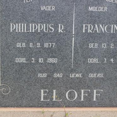 ELOFF Philippus R. 1877-1960 &amp; Francina C. 1886-1965