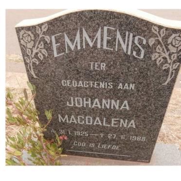 EMMENIS Johanna Magdalena 1925-1988