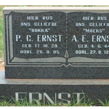 ERNST P.G. 1929-1985 &amp; A.E. 1944-2012