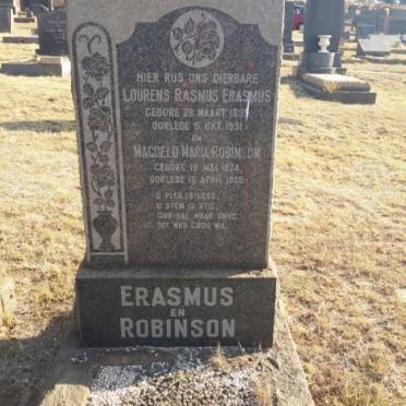 ERASMUS Lourens Rasmus 1895-1951 :: ROBINSON Magdeld Maria 1874-1955