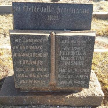 ERASMUS Johannes Hendrik 1908-1952 &amp; Petronella Magrietha 1909-1984