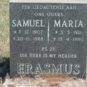 ERASMUS Samuel 1907-1968 &amp; Maria 1921-1980