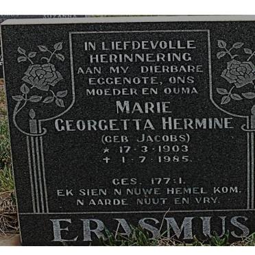 ERASMUS Marie Georgetta Hermine nee JACOBS 1903-1985