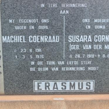ERASMUS Machiel Coenraad 1911-1976 &amp; Susara Cornelia VAN DER MERWE 1919-1990