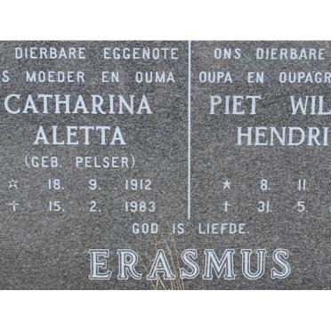 ERASMUS Piet Willem Hendrik 1911-1996 &amp; Catharina Aletta PELSER 1912-1983