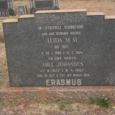 ERASMUS Abel Johannes 1877-1957 &amp; Alida M.M. DU TOIT 1886-1954