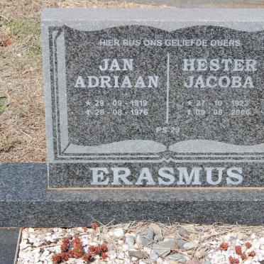 ERASMUS Jan Adriaan 1919-1976 &amp; Hester Jacoba 1923-2006