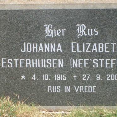 ESTERHUISEN Johanna Elizabeth nee STEFFENS 1915-2006