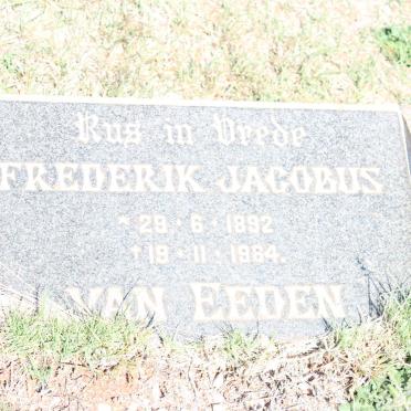 EEDEN Frederik Jacobus, van 1892-1964