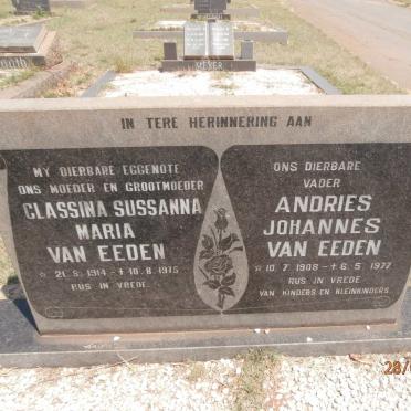 EEDEN Andries Johannes, van 1908-1977 &amp; Classina Sussanna Maria 1914-1975