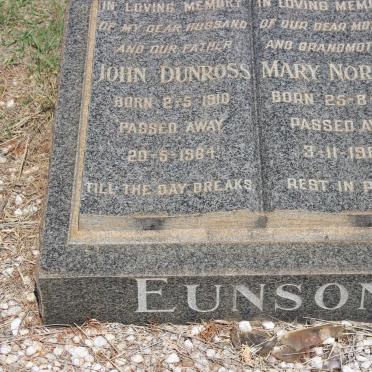EUSON John Dunross 1910-1964 &amp; Mary Noreen 1911-1983