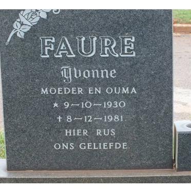 FAURE Yvonne 1930-1981
