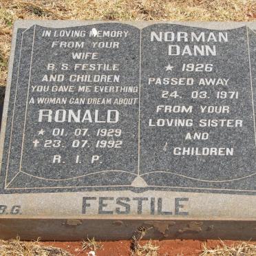 FESTILE Norman Dann 1926-1971 :: FESTILE Ronald 1929-1992