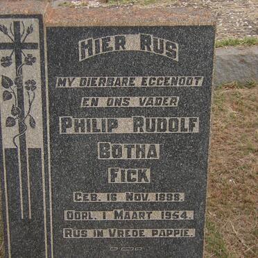 FICK Philip Rudolf Botha 1888-1954