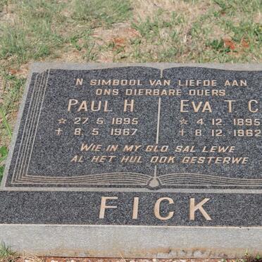 FICK Paul H. 1895-1967 &amp; Eva T.C. 1895-1962