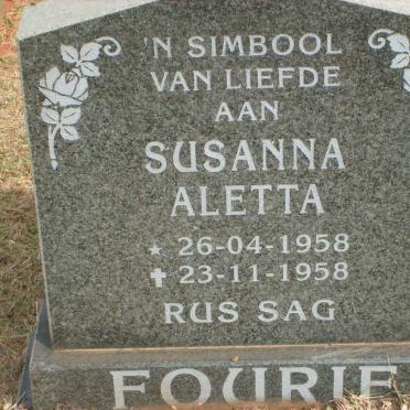 FOURIE Susanna Aletta 1958-1958