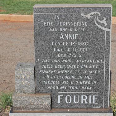 FOURIE Annie 1926-1981