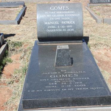 GOMES Manuel Patrick -1976 &amp; Jacoba Adriana 1918-2006