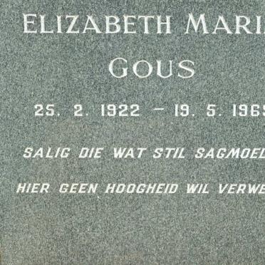 GOUS Elizabeth Maria 1922-1969