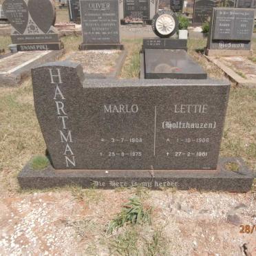 HARTMAN Marlo 1908-1975 &amp; Lettie HOLTZHAUZEN 1906-1981