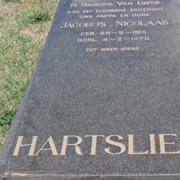 HARTSLIEF Jacobus Nicolaas 1916-1970