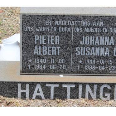 HATTINGH Pieter Albert 1940-1984 &amp; Johanna Susanna L. 1944-1993