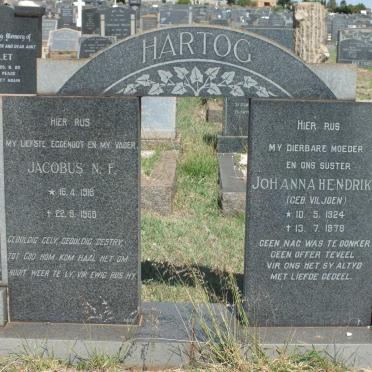 HARTOG Jacobus N.F. 1918-1968 &amp; Johanna Hendrika VILJOEN 1924-1978