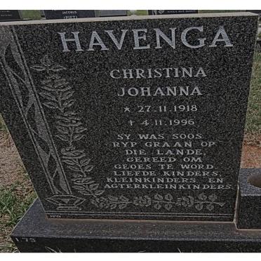 HAVENGA Christina Johanna 1918-1996