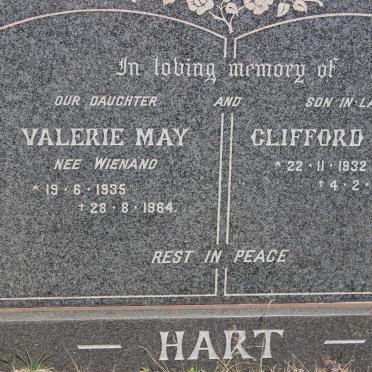 HART Clifford John 1932-1966 &amp; Valerie May WIENAND 1935-1964