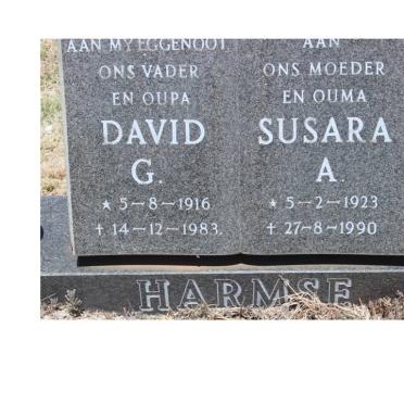 HARMSE David G. 1916-1983 &amp; Susara A. 1923-1990