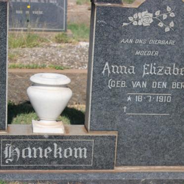 HANEKOM Pieter Hermanus Cornelus 1909-1963 &amp; Anna Elizabeth VAN DEN BERG 1910-