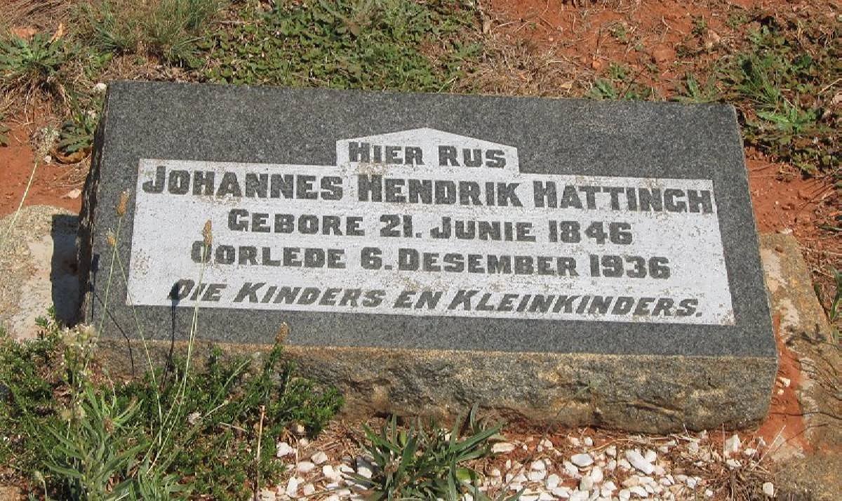 HATTINGH Johannes Hendrik 1846-1936