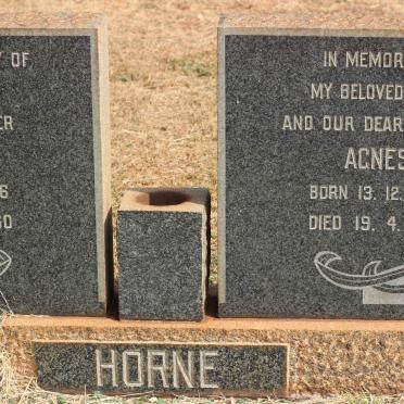 HORNE Agnes 1907-1960