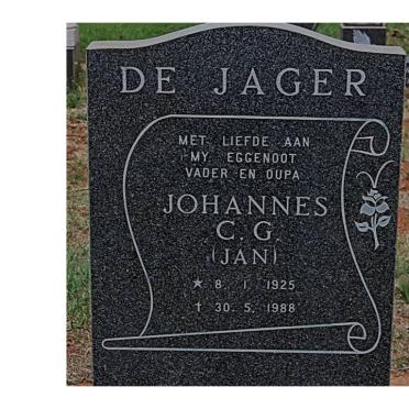 JAGER Johannes C.G., de 1925-1988