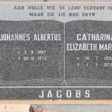 JACOBS Johannes Albertus 1887-1975 &amp; Catharina Elizabeth Maria 1892-1978