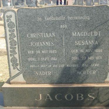 JACOBS Christiaan Johannes 1883-1961 &amp; Magduldt Susanna 1888-1971