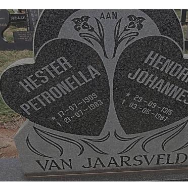 JAARSVELD Hendrik Johannes, van 1915-1987 &amp; Hester Petronella 1909-1983