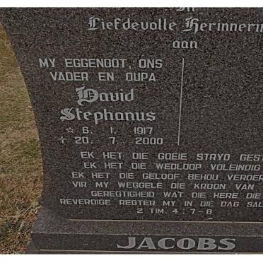 JACOBS David Stephanus 1917-2000
