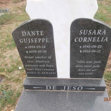 JESO Dante Guiseppe, de 1934-2002 &amp; Susara Cornelia 1941-2014
