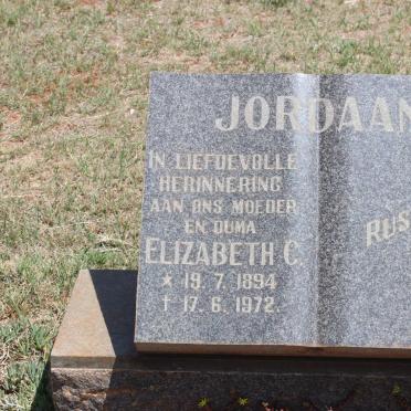 JORDAAN Elizabeth C. 1894-1972