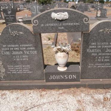 JOHNSON Carl Johan Victor 1920-1979 &amp; Martha Jacoba UECKERMANN 1927-1994